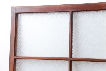 アンティーク ジャンク品　古い木のダイヤガラス引き戸1枚　(2)(ガラス戸)