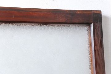 アンティーク ジャンク品　古い木のダイヤガラス引き戸1枚　(2)(ガラス戸)