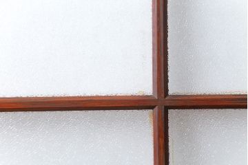 アンティーク ジャンク品　古い木のダイヤガラス引き戸1枚　(2)(ガラス戸)