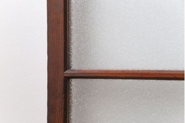 アンティーク ジャンク品　古い木のダイヤガラス引き戸1枚　(2)(ガラス戸)
