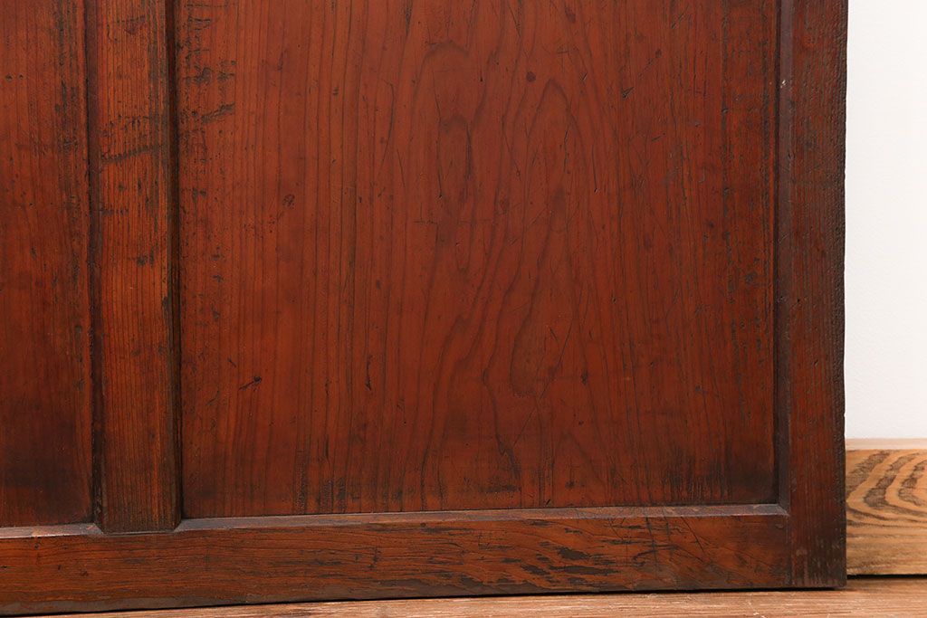 アンティーク ジャンク品　古い木のダイヤガラス引き戸1枚　(2)(ガラス戸)