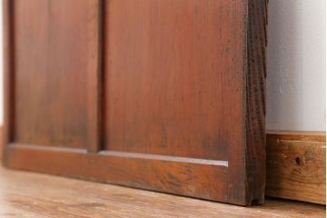 アンティーク ジャンク品　古い木のダイヤガラス引き戸1枚　(2)(ガラス戸)