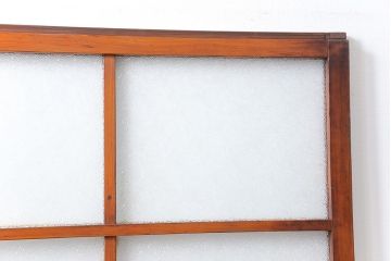 アンティーク ジャンク品　古い木のダイヤガラス引き戸1枚　(2)(ガラス戸)