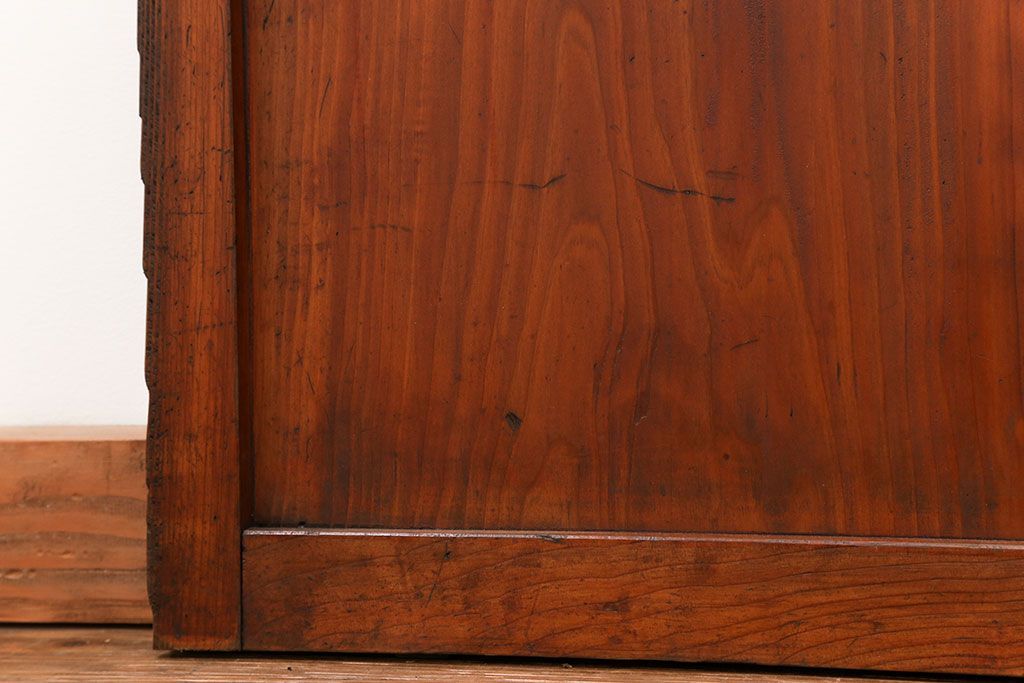 アンティーク ジャンク品　古い木のダイヤガラス引き戸1枚　(2)(ガラス戸)