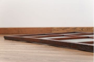 アンティーク ジャンク品　古い木のダイヤガラス引き戸1枚　(2)(ガラス戸)