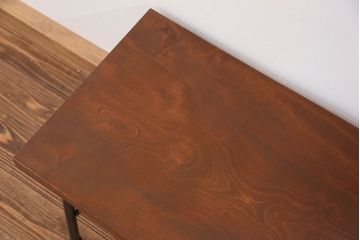アンティーク家具　アンティーク 天板一枚板　使い込まれた古材天板の鉄脚センターテーブル(8)