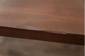 アンティーク家具　アンティーク 天板一枚板　使い込まれた古材天板の鉄脚センターテーブル(8)
