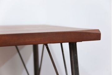 アンティーク家具　アンティーク 天板一枚板　使い込まれた古材天板の鉄脚センターテーブル(8)