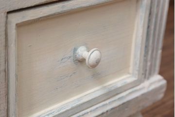 アンティーク家具　フランスアンティーク シャビーなペイントのフレンチキャビネット(2)(収納棚、飾り棚)