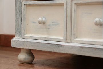 アンティーク家具　フランスアンティーク シャビーなペイントのフレンチキャビネット(2)(収納棚、飾り棚)