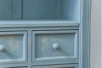 アンティーク家具 フランスアンティーク リメイク品 ペンキのはげた引き出し付きフレンチキャビネット(1)(収納棚、飾り棚)