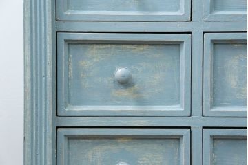 アンティーク家具 フランスアンティーク リメイク品 ペンキのはげた引き出し付きフレンチキャビネット(1)(収納棚、飾り棚)