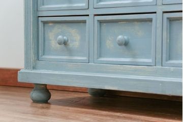 アンティーク家具 フランスアンティーク リメイク品 ペンキのはげた引き出し付きフレンチキャビネット(1)(収納棚、飾り棚)