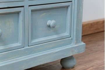 アンティーク家具 フランスアンティーク リメイク品 ペンキのはげた引き出し付きフレンチキャビネット(1)(収納棚、飾り棚)