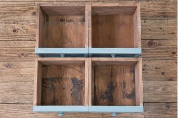 アンティーク家具 フランスアンティーク リメイク品 ペンキのはげた引き出し付きフレンチキャビネット(1)(収納棚、飾り棚)