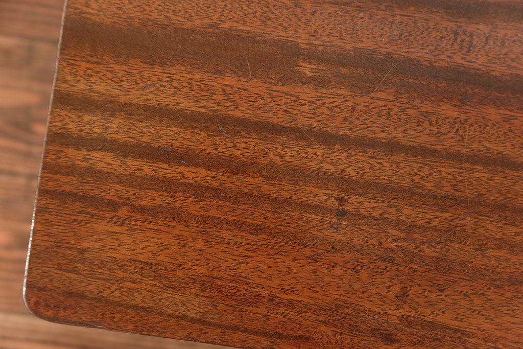 レトロ家具　昭和レトロ 折り畳み式!古い木の横長テーブル(1)