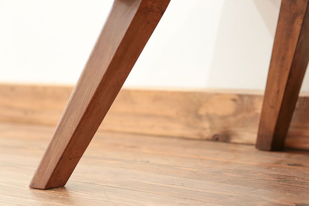 レトロ家具　昭和レトロ 折り畳み式!古い木の横長テーブル(1)