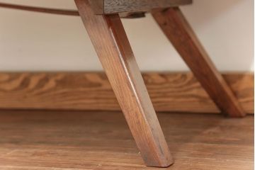 レトロ家具　昭和レトロ 折り畳み式!古い木の横長テーブル(1)