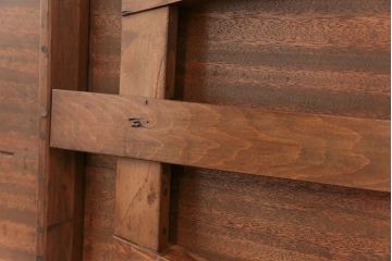 レトロ家具　昭和レトロ 折り畳み式!古い木の横長テーブル(1)