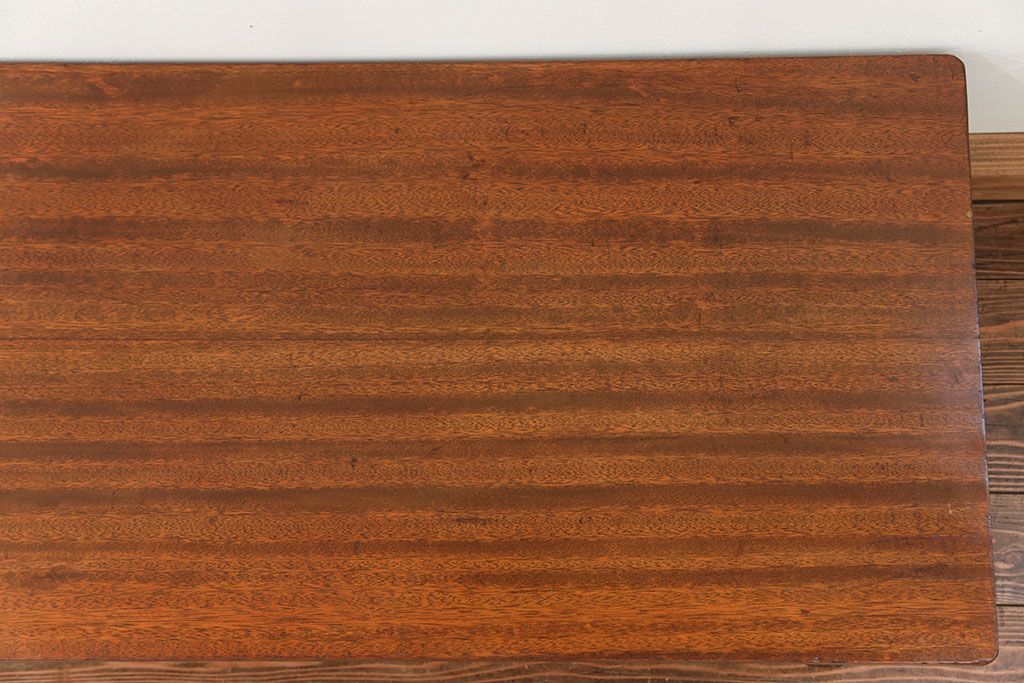 レトロ家具　昭和レトロ 折り畳み式!古い木の横長テーブル(2)