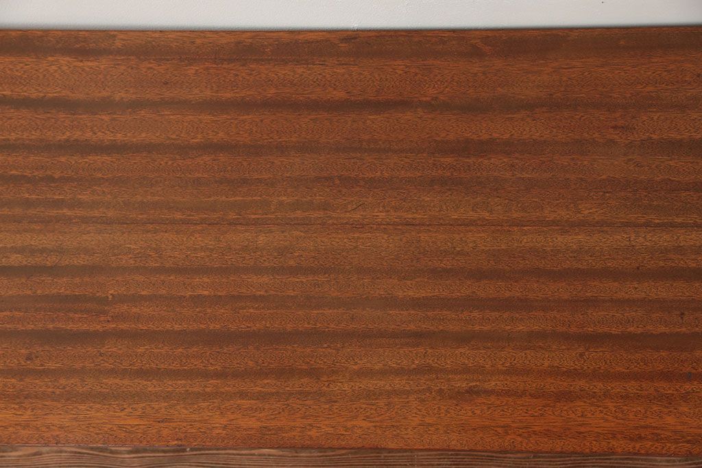 レトロ家具　昭和レトロ 折り畳み式!古い木の横長テーブル(2)