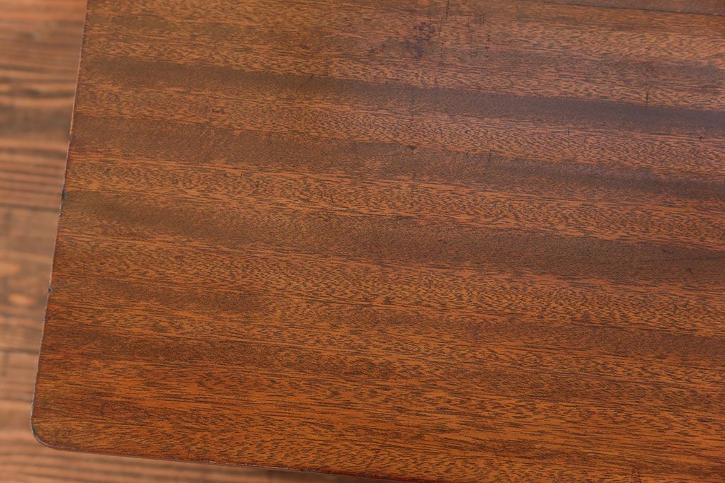 レトロ家具　昭和レトロ 折り畳み式!古い木の横長テーブル(2)