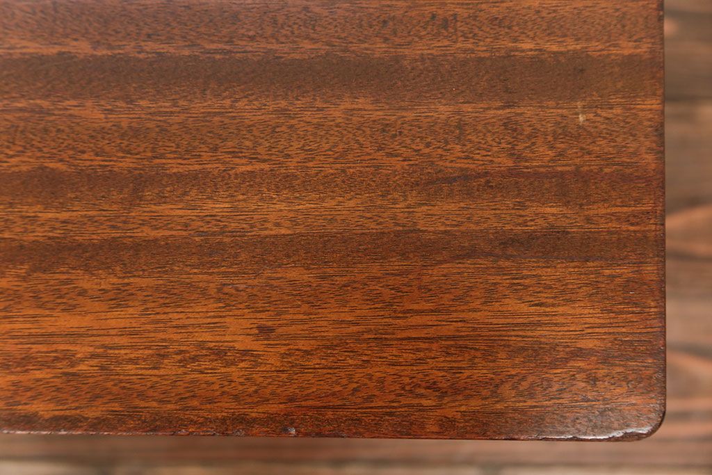 レトロ家具　昭和レトロ 折り畳み式!古い木の横長テーブル(2)