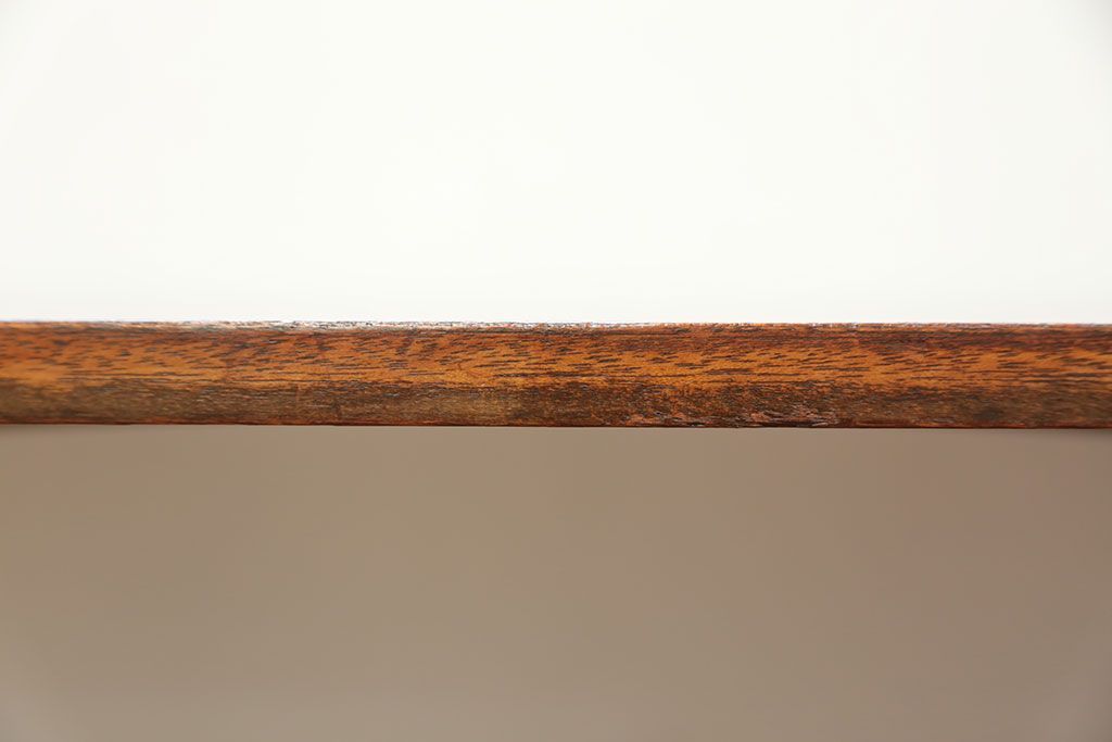 レトロ家具　昭和レトロ 折り畳み式!古い木の横長テーブル(2)