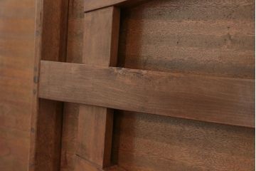 レトロ家具　昭和レトロ 折り畳み式!古い木の横長テーブル(2)