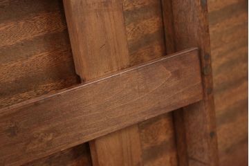 レトロ家具　昭和レトロ 折り畳み式!古い木の横長テーブル(2)