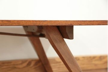 アンティーク家具　アンティーク 折り畳み式の横長テーブル(4)(作業台、机、裁ち板)