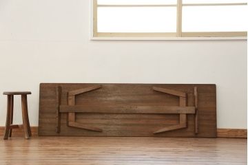 アンティーク家具　アンティーク 折り畳み式の横長テーブル(4)(作業台、机、裁ち板)