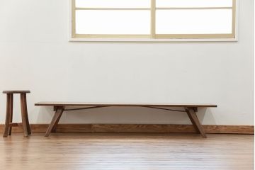 アンティーク家具　アンティーク 折り畳み式の横長テーブル(5)(作業台、机、裁ち板)