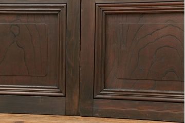 大正ロマン 古い洋館で使われていた色ガラス引き戸　4枚セット(2)(ガラス戸、和風建具)