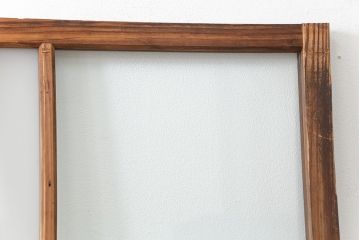 アンティーク 古い木味のガラス戸2枚セット(引き戸)
