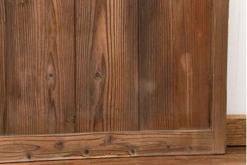 アンティーク 古い木味のガラス戸2枚セット(引き戸)