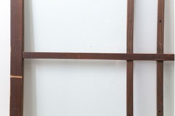 アンティーク 古い木味のガラス戸2枚セット(引き戸)