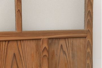 古民具・骨董 古い木味のガラス戸4枚セット(引き戸、建具)