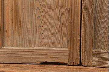 古民具・骨董 古い木味のガラス戸4枚セット(引き戸、建具)