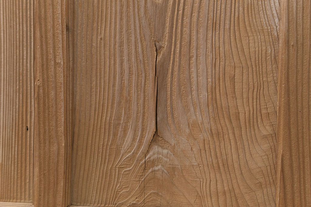 古民具・骨董 古い木味のガラス戸4枚セット(引き戸、建具)