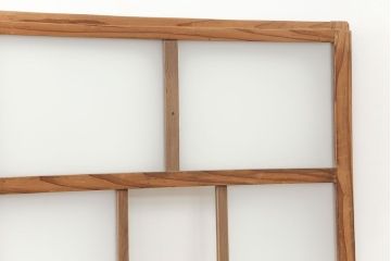 古民具・骨董 古い木味のガラス戸4枚セット(引き戸、建具)