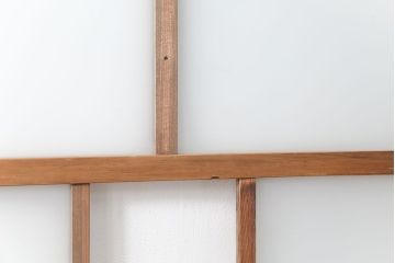 古民具・骨董 古い木味のガラス戸4枚セット(引き戸、建具)