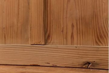 古民具・骨董 古い木味のガラス戸4枚セット(引き戸、建具)