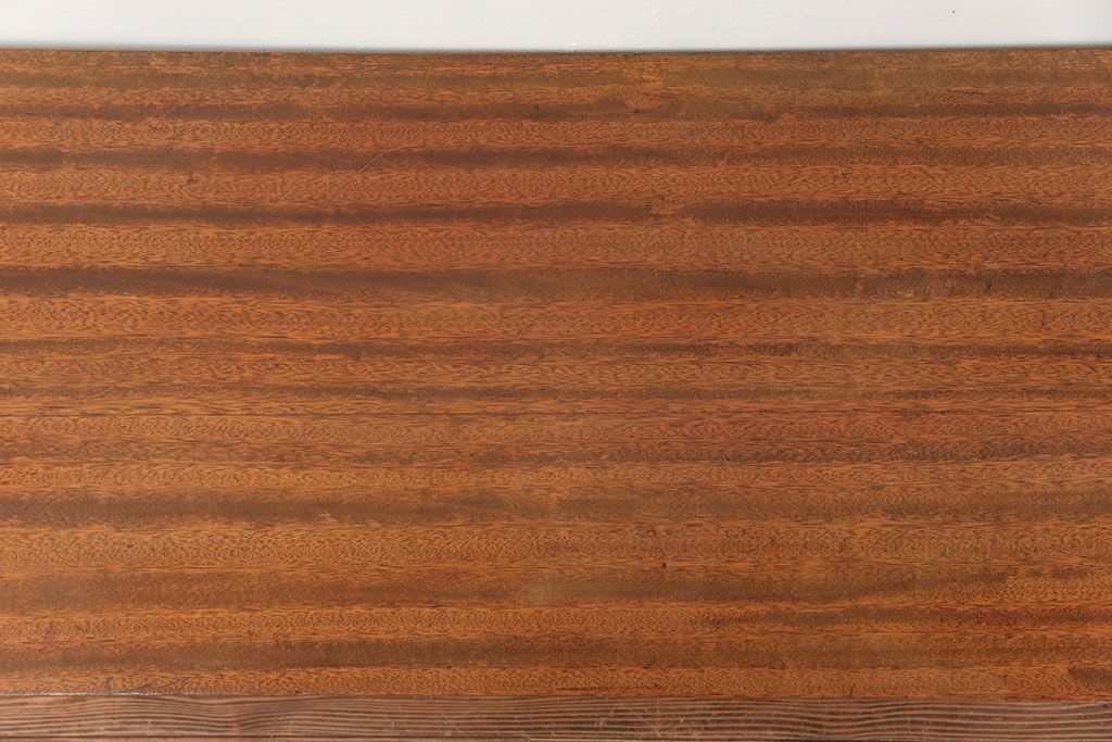 レトロ家具　昭和レトロ 折り畳み式!古い木の横長テーブル(3)