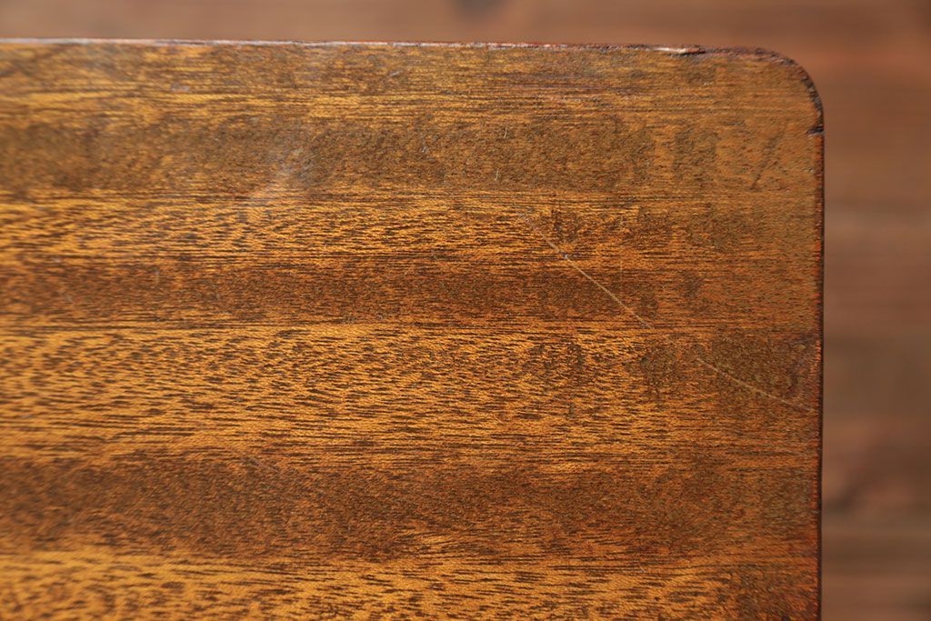 レトロ家具　昭和レトロ 折り畳み式!古い木の横長テーブル(3)