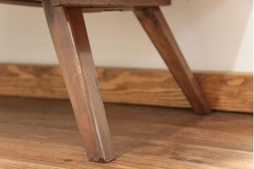 レトロ家具　昭和レトロ 折り畳み式!古い木の横長テーブル(3)