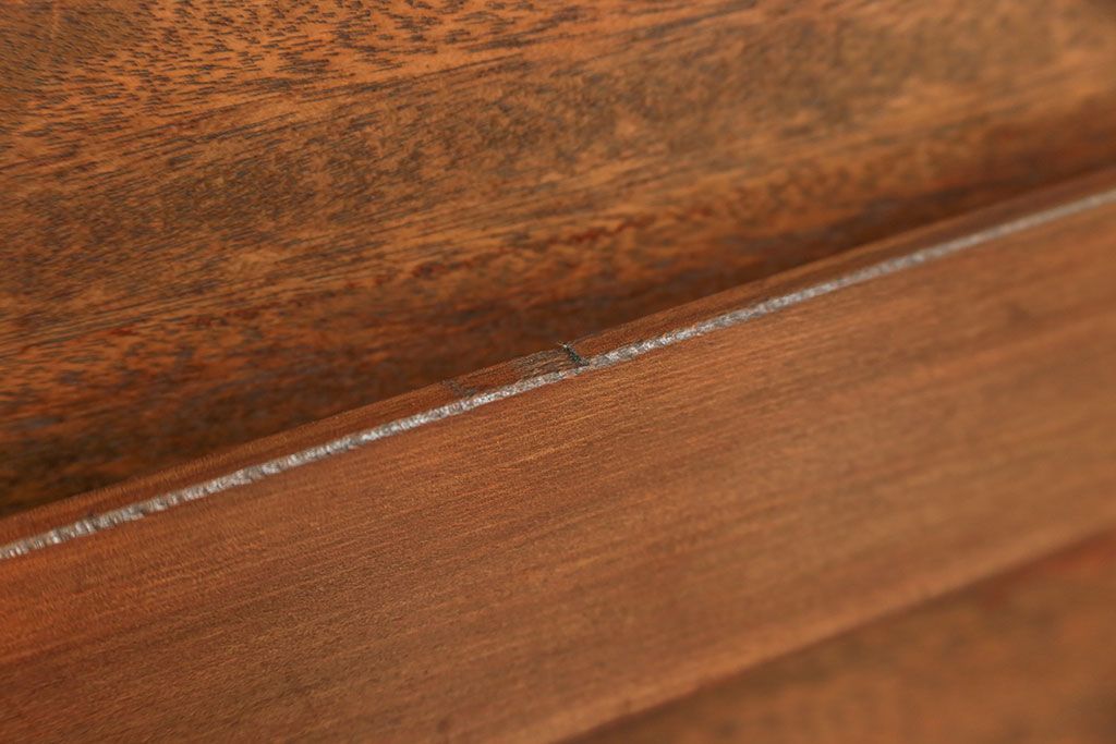 レトロ家具　昭和レトロ 折り畳み式!古い木の横長テーブル(3)