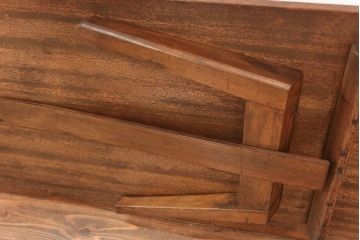 レトロ家具　昭和レトロ 折り畳み式!古い木の横長テーブル(3)