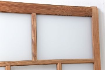 アンティーク 古い木味のガラス戸(引き戸)