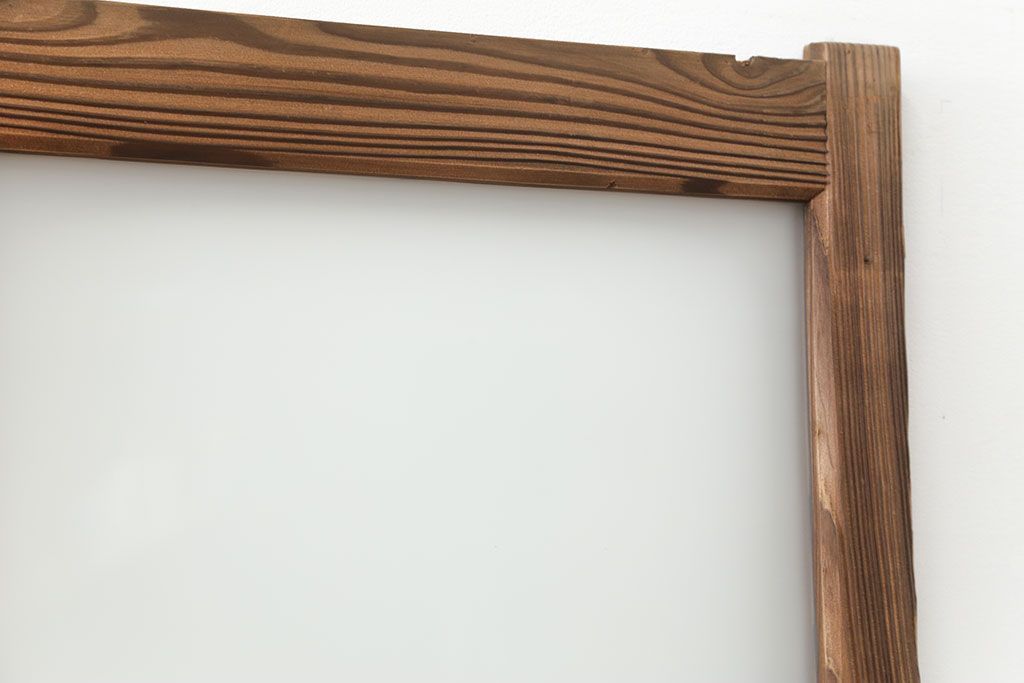 アンティーク 古い木味のガラス戸 4枚セット(1)(引き戸)